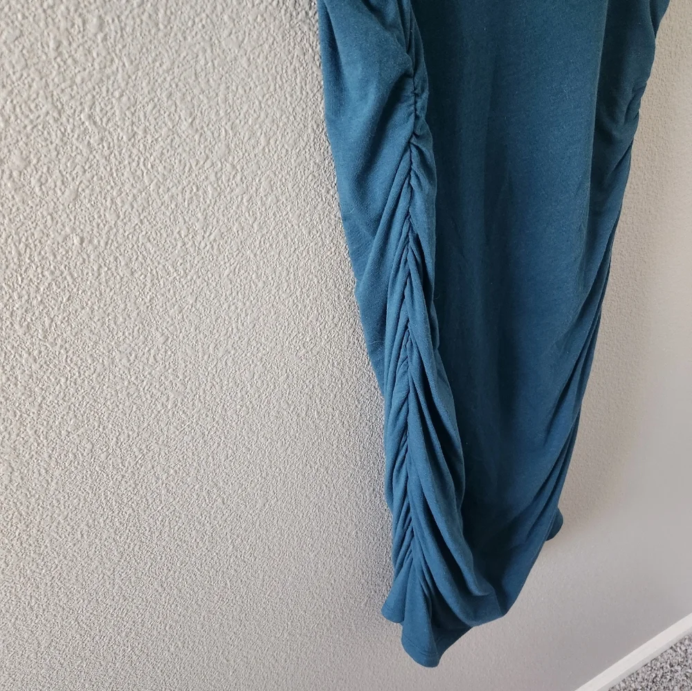 Babaton Contour Ruched Midi Dress Medium Aritzia Fitted T-Shirt Casual Summer - Picture 5 of 12
